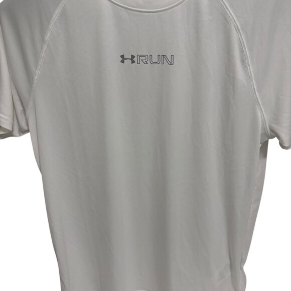 Under Armour RUN Fitted T Shirt Short Sleeve Size Large White - Picture 4 of 6